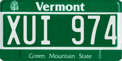 VT license plate XUI974