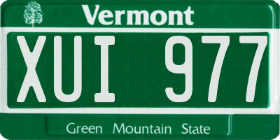 VT license plate XUI977