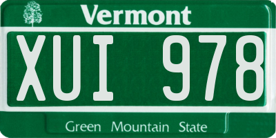 VT license plate XUI978