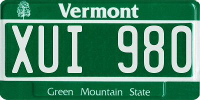 VT license plate XUI980