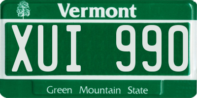VT license plate XUI990