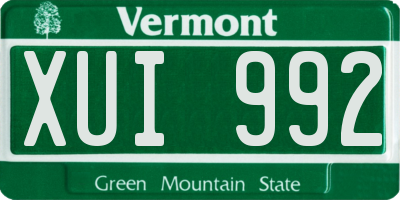 VT license plate XUI992