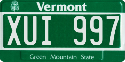 VT license plate XUI997