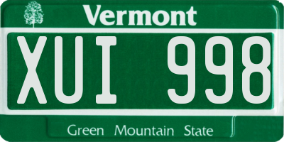 VT license plate XUI998