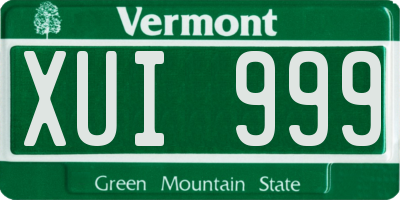 VT license plate XUI999