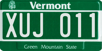 VT license plate XUJ011