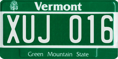 VT license plate XUJ016