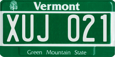 VT license plate XUJ021