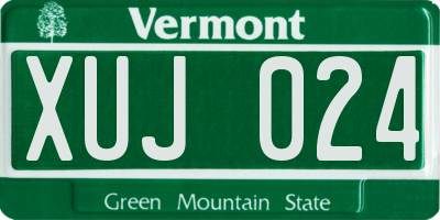 VT license plate XUJ024