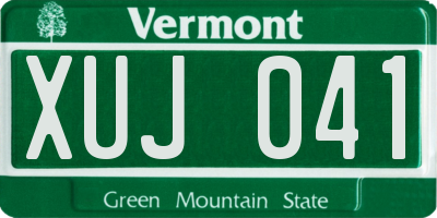VT license plate XUJ041