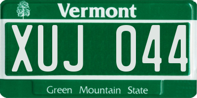 VT license plate XUJ044