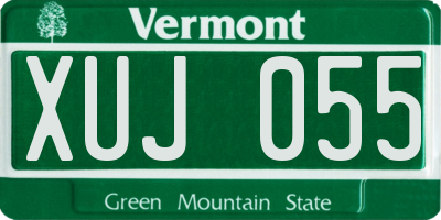VT license plate XUJ055