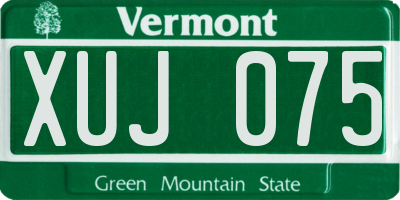 VT license plate XUJ075