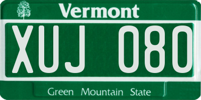 VT license plate XUJ080