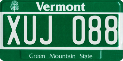 VT license plate XUJ088