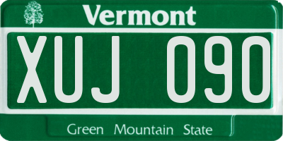 VT license plate XUJ090