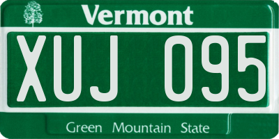VT license plate XUJ095