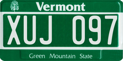VT license plate XUJ097