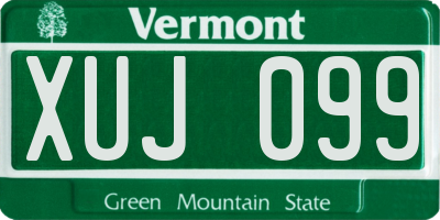 VT license plate XUJ099