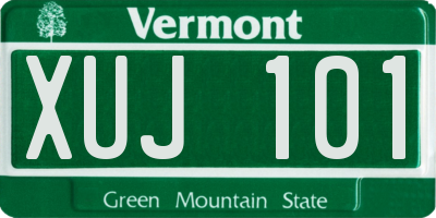 VT license plate XUJ101