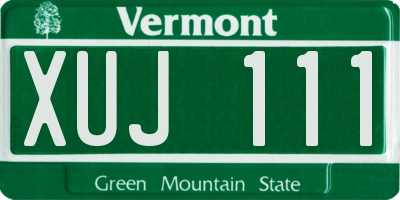 VT license plate XUJ111
