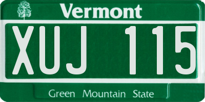 VT license plate XUJ115