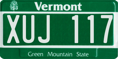 VT license plate XUJ117