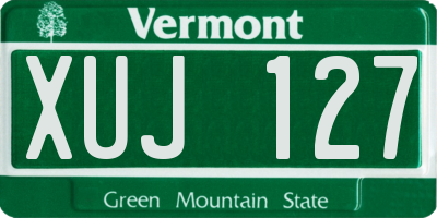 VT license plate XUJ127