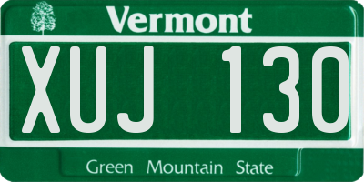 VT license plate XUJ130