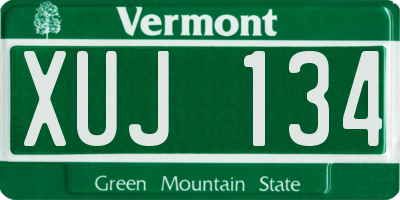 VT license plate XUJ134