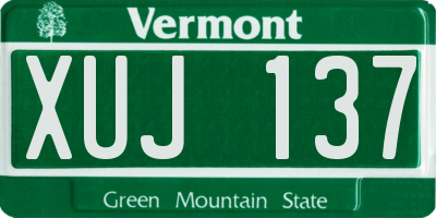 VT license plate XUJ137