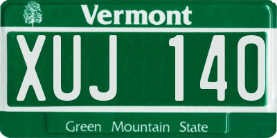 VT license plate XUJ140
