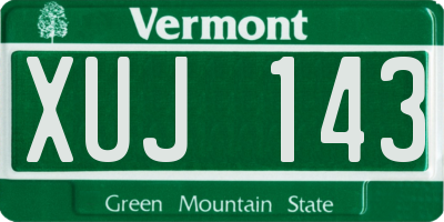VT license plate XUJ143