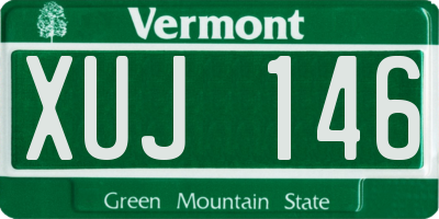 VT license plate XUJ146