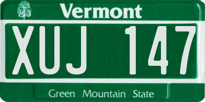 VT license plate XUJ147