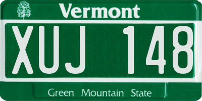 VT license plate XUJ148