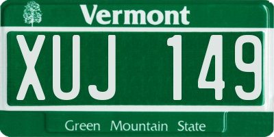 VT license plate XUJ149