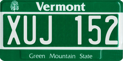 VT license plate XUJ152