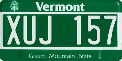 VT license plate XUJ157