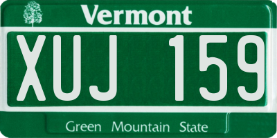 VT license plate XUJ159