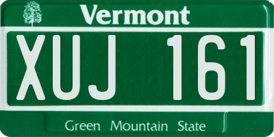 VT license plate XUJ161