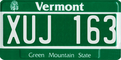 VT license plate XUJ163