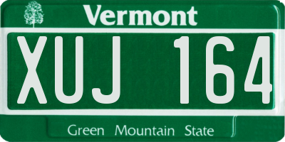 VT license plate XUJ164