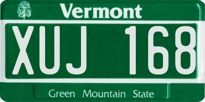 VT license plate XUJ168