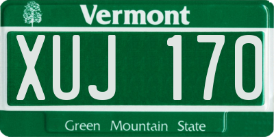 VT license plate XUJ170