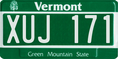 VT license plate XUJ171