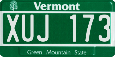 VT license plate XUJ173