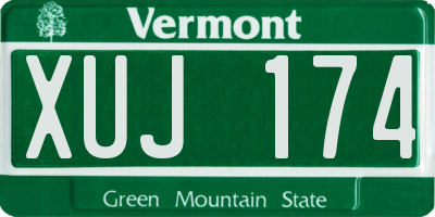 VT license plate XUJ174