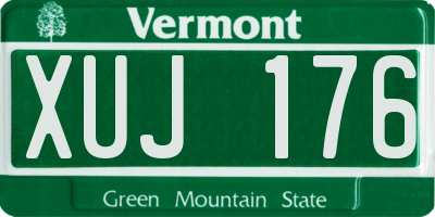 VT license plate XUJ176