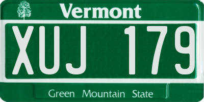 VT license plate XUJ179